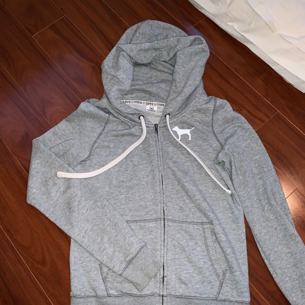 PINK gray zip up